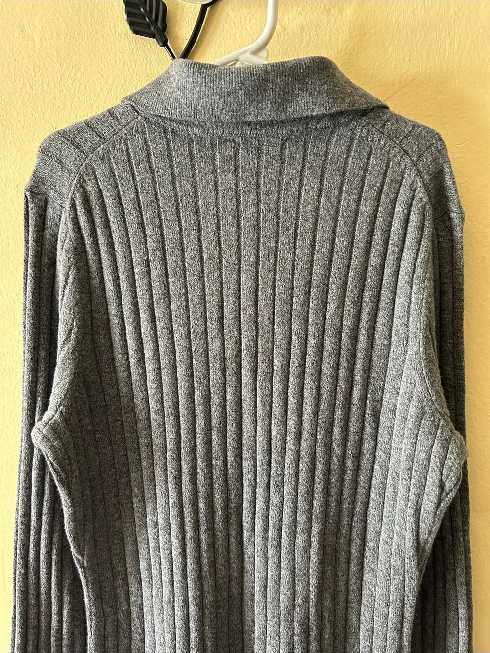 GAP Ribbed Knit Polo Midi Dress Girl Charcoal Gray